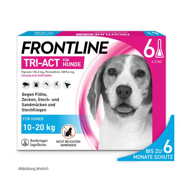 FRONTLINE TRI-ACT gegen Zecken, Flöhe und fliegende Insekten für Hunde M
