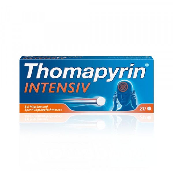 THOMAPYRIN INTENSIV Tabletten bei Migräne & Kopfschmerzen mit ASS, Paracetamol und Coffein