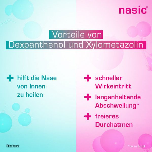 NASIC Nasenspray abschwellendes Schnupfenspray mit Xylometazolin &amp; Dexpanthenol
