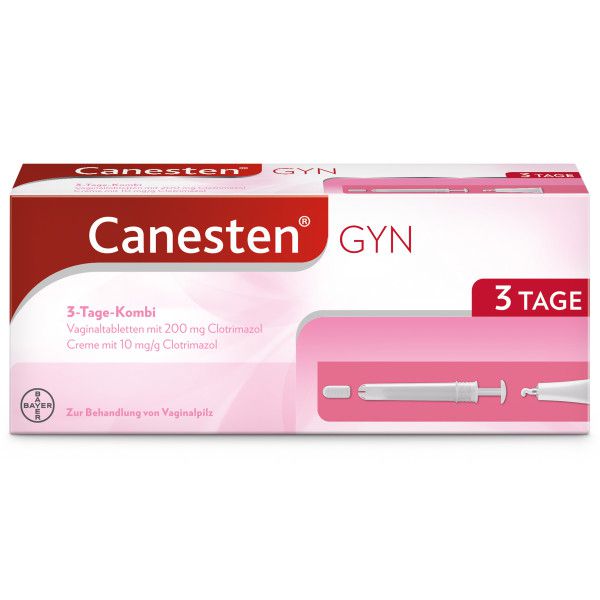 CANESTEN GYN 3 Tage Kombipackung Vaginaltabletten und Creme zur Behandlung von Vaginalpilz