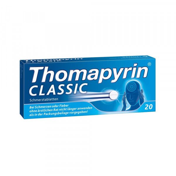 THOMAPYRIN CLASSIC Schmerztabletten bei Kopfschmerzen mit ASS, Paracetamol und Coffein