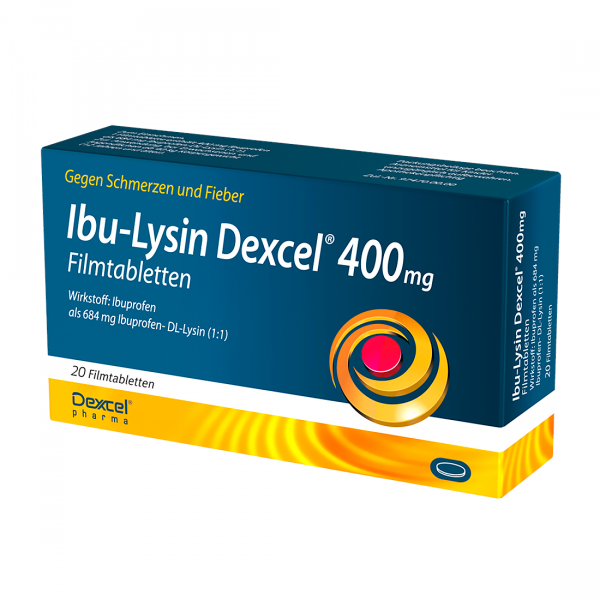 IBU-LYSIN Dexcel 400 mg Ibuprofen Filmtabletten gegen Schmerzen und Fieber