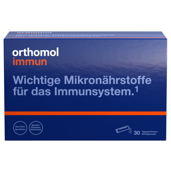 ORTHOMOL Immun Direktgranulat Himbeer/Menthol 30 Tagesportionen