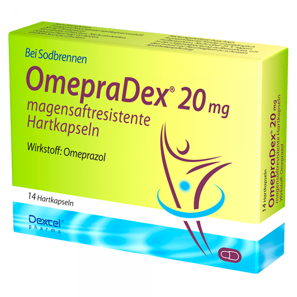OMEPRADEX 20 mg Omeprazol magensaftresistente Hartkapseln bei Sodbrennen