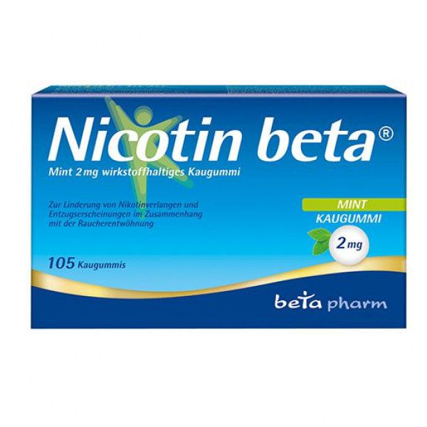 NICOTIN beta Mint 2 mg wirkstoffhalt.Kaugummi
