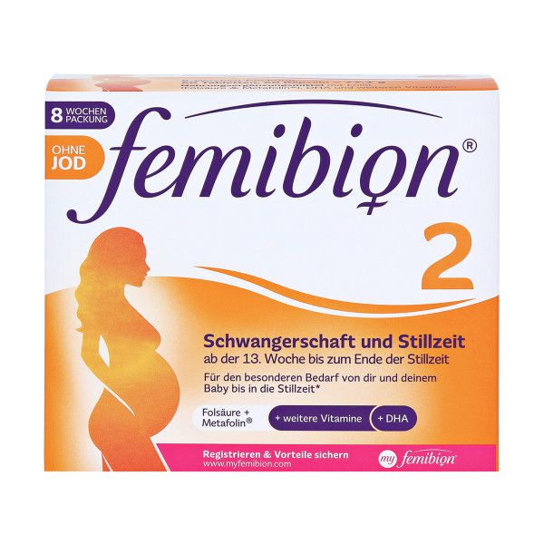 FEMIBION 2 Schwangerschaft+Stillzeit ohne Jod 60 Tagesportionen entsprechen 60 Tabletten und 60 Kapseln