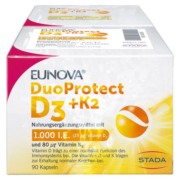 EUNOVA DuoProtect D3+K2 1.000 I.E./80 μg Kps.Kombi