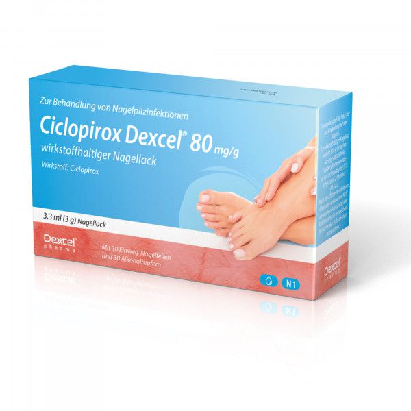 CICLOPIROX Dexcel gegen Nagelpilz 80 mg/g wirkstoffhalt.Nagellack