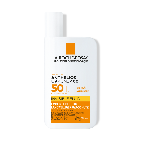 ROCHE-POSAY Anthelios Sonnenschutz Invisible Fluid UVMune400 LSF 50+ für alle Hauttypen geeignet