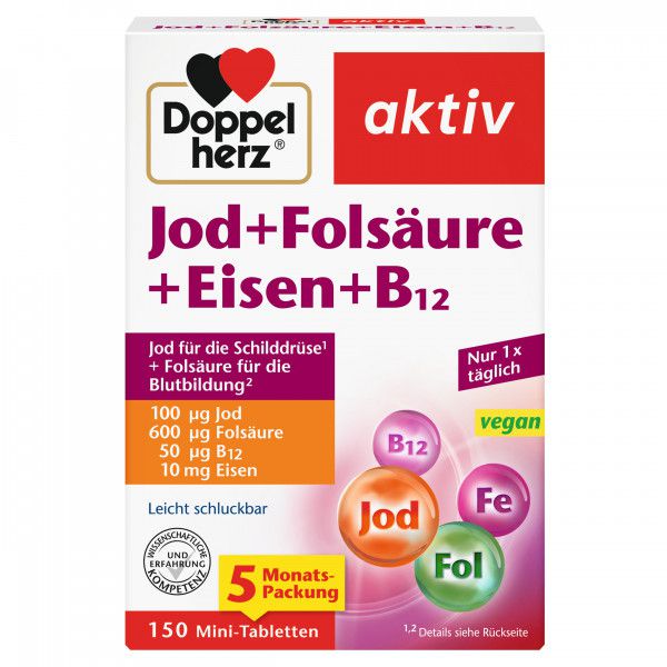 DOPPELHERZ Jod+Folsäure+Eisen+B12