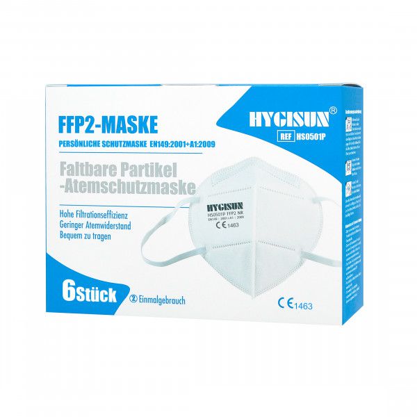 FFP2 Masken Hygisun CE Zertifiziert ohne Ventil