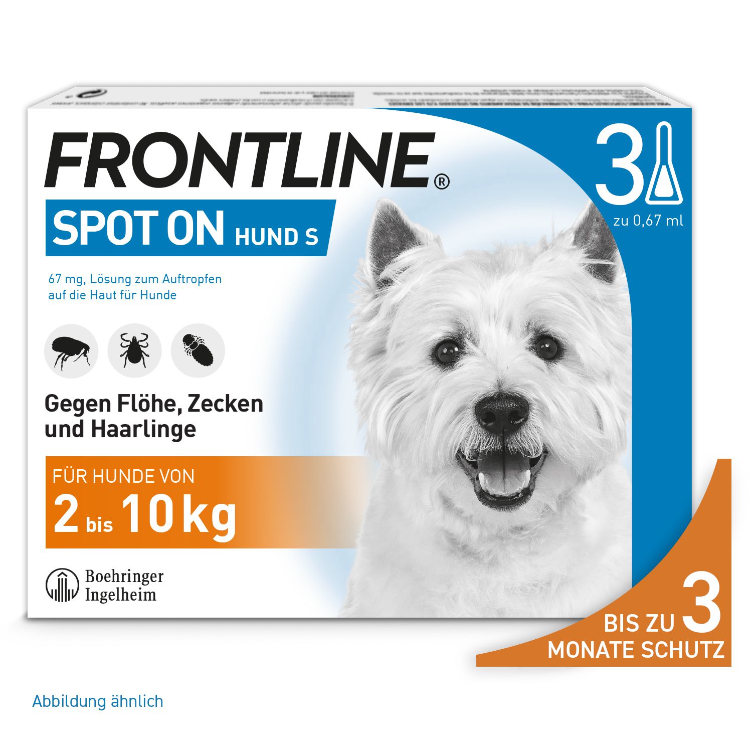 FRONTLINE SPOT-ON gegen Zecken und Flöhe für Hunde S