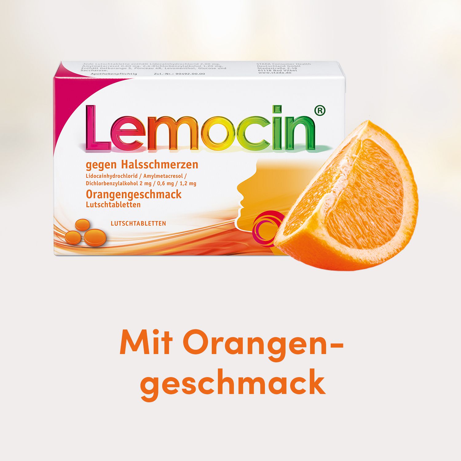 LEMOCIN gegen Halsschmerzen Orangengeschmack Lut.