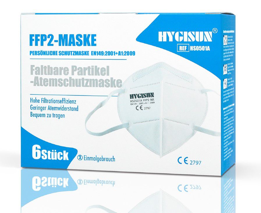 FFP2 Masken Hygisun CE Zertifiziert ohne Ventil